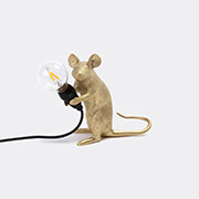 Seletti 'mouse' Lamp Sitting, Gold, Eu And Usb Plug -  Lighting Gold Uni