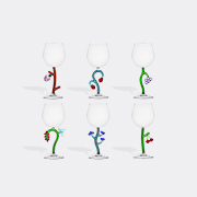 Ichendorf Milano 'fruits And Flowers' Optical Stemmed Glass, Set Of Six -  Glassware Multicolor Uni