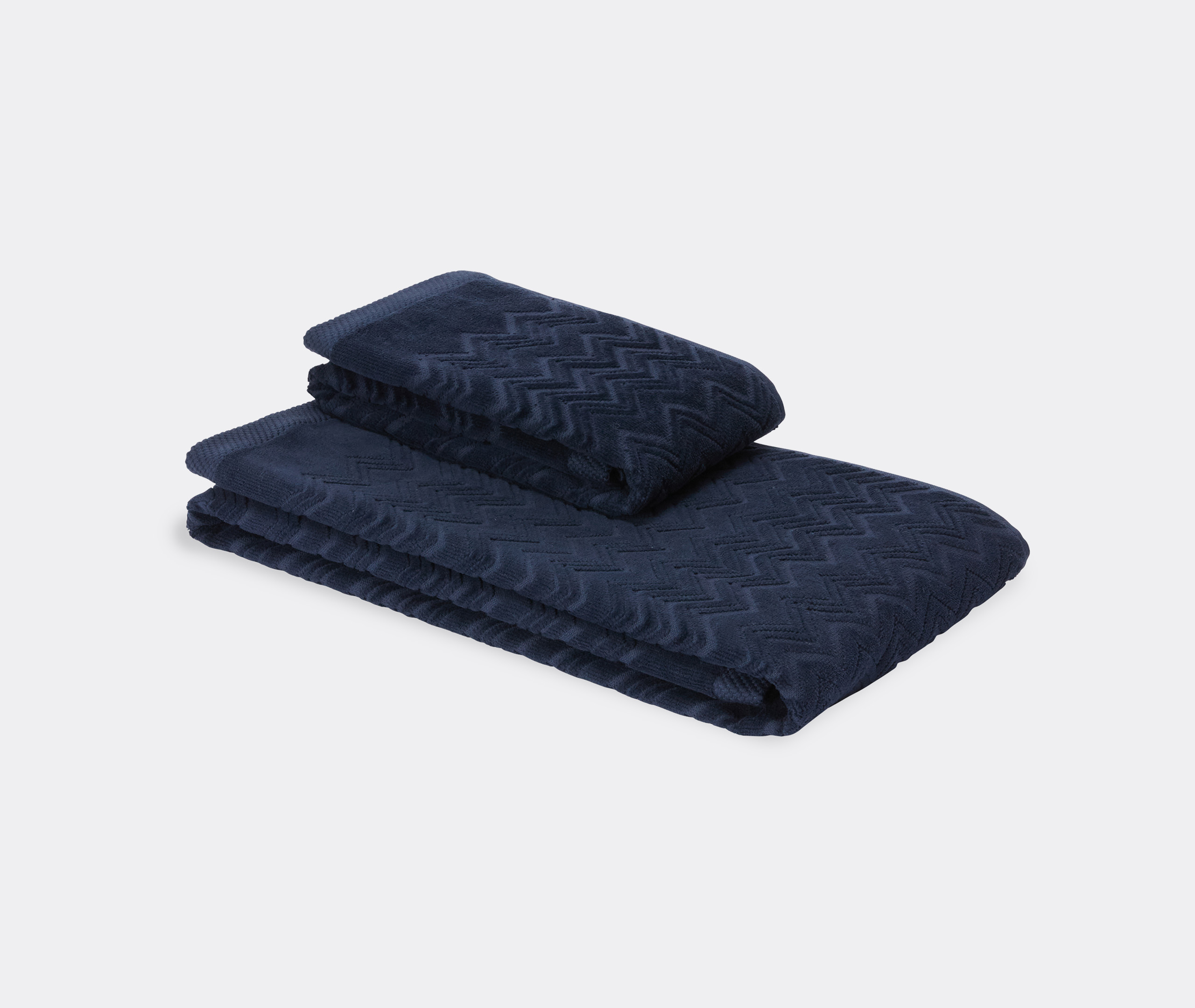 Missoni Set Of Two Chalk Towels In Blue