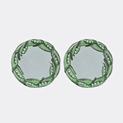 Les-Ottomans 'lily Of The Valley' Bread Plate, Set Of Two, Green And White -  Tableware Multicolour Uni