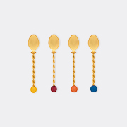Bitossi Home 'torchon' Dessert Spoon, Set Of Four, Gold -  Cutlery Gold Uni