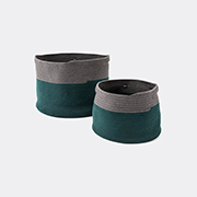 Cassina 'podor' Baskets, Set Of Two, Green & Grey -  Organising Green And Grey Uni