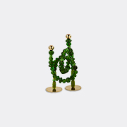 POLSPOTTEN 'beads' Candle Holder, Dark Green -  Candlelight And Scents Green Uni