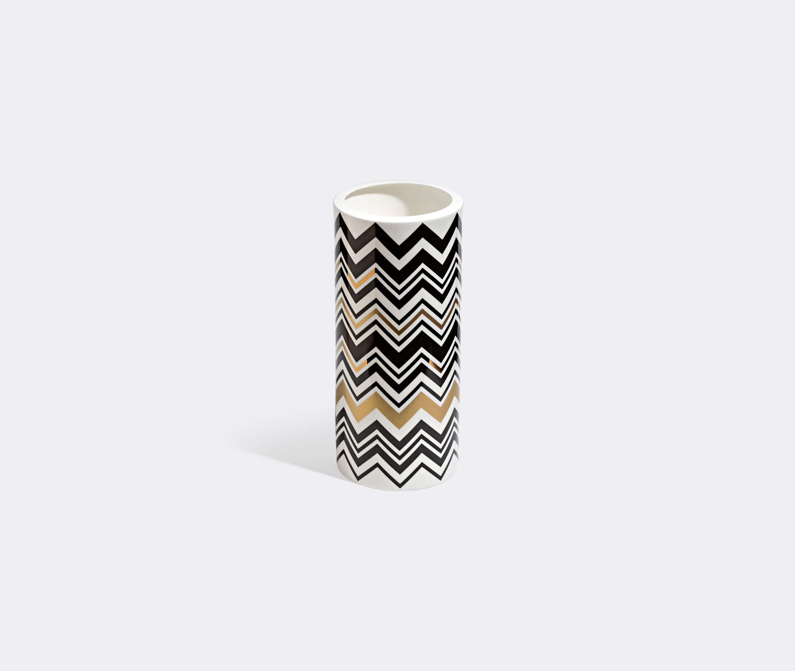 Missoni Zigzag-print Porcelain Vase (36cm X 16cm) In Multicolour