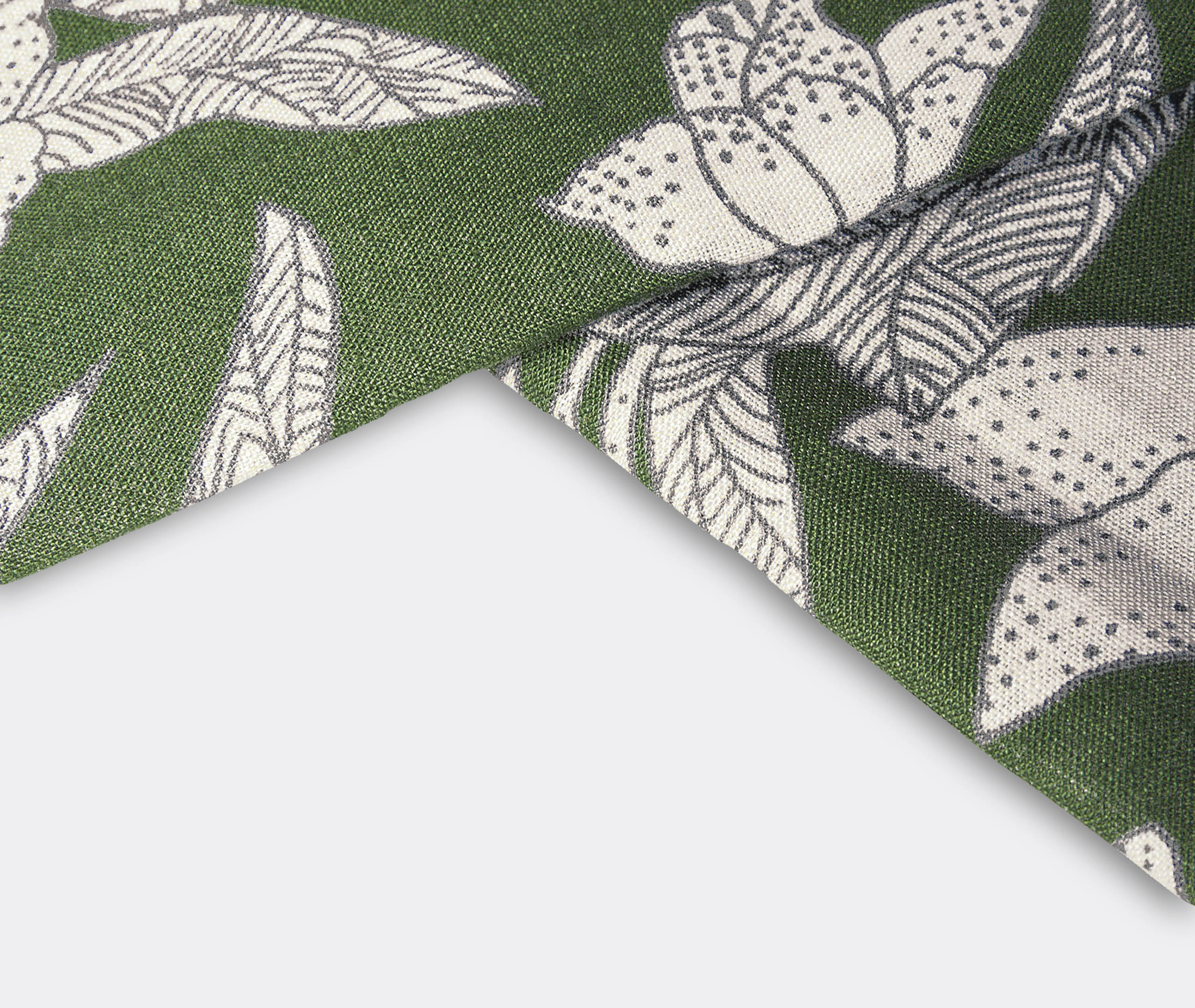 La Doublej Table Linens Green Uni In Green