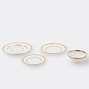 POLSPOTTEN 'golden Finds' Assorted Plates And Bowl Set, Four Pieces, White -  Tableware White Uni