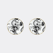 Simone Guidarelli Home 'wing Of Water' Bread Plate, Set Of Two, Black And White -  Tableware Multicolour Uni