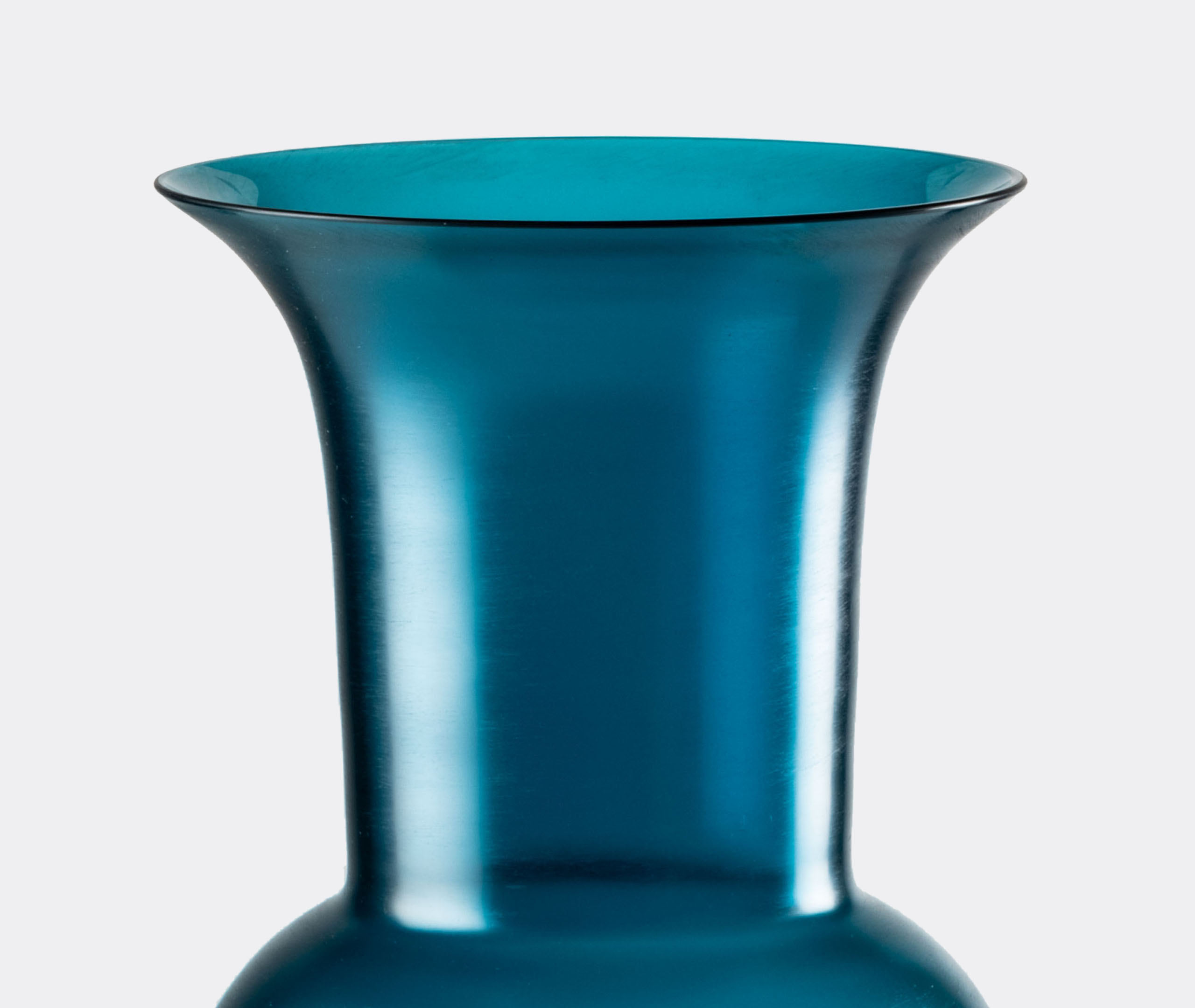 Venini Vases Blue Satin Uni In Blue Satin