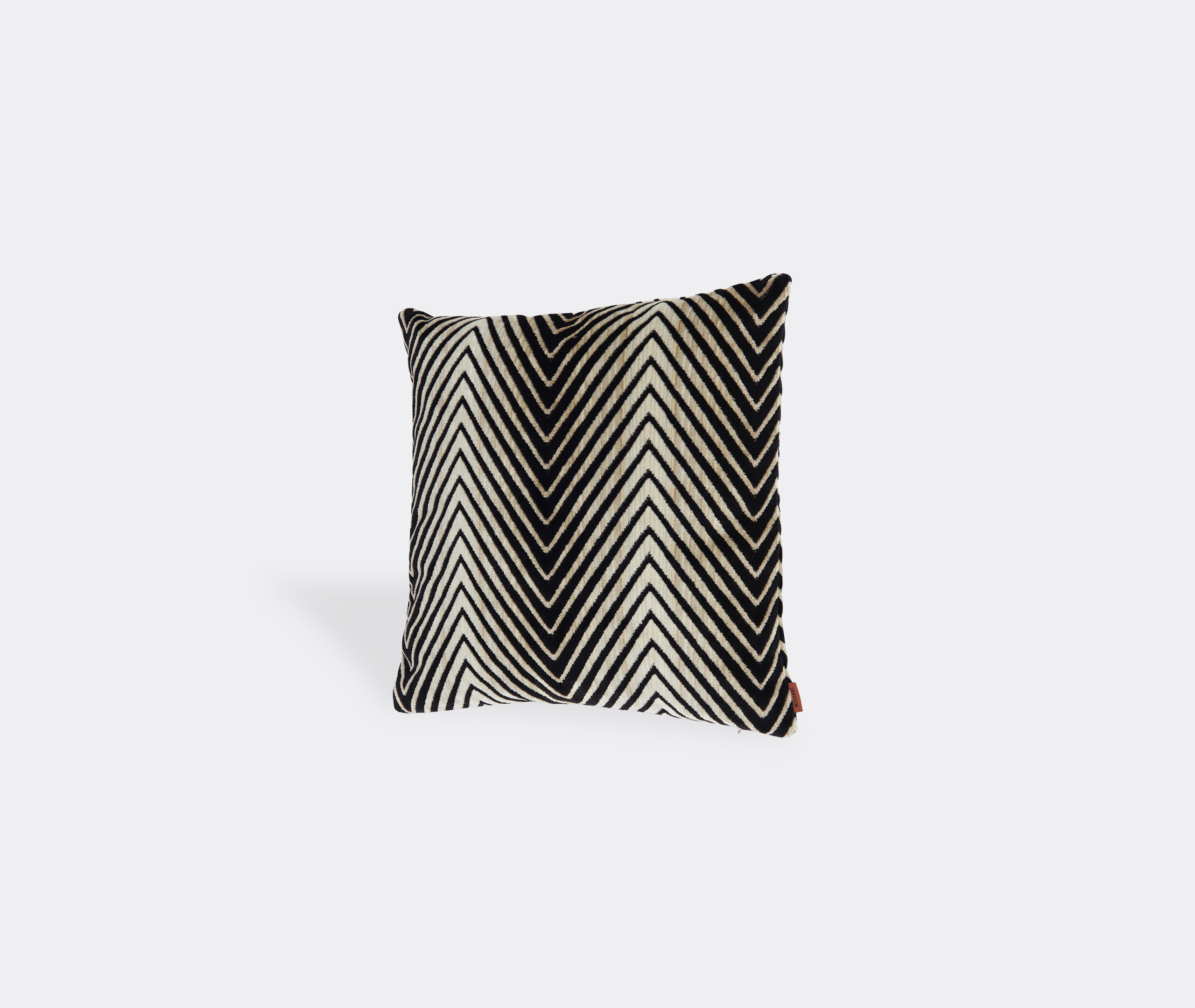 Missoni Home Ziggy 40x40 Cm Viscose Blend Zigzag Cushion In Black