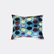 Les-Ottomans Silk Velvet Cushion, Light Blue Multicolor -  Cushions Multicolour Uni