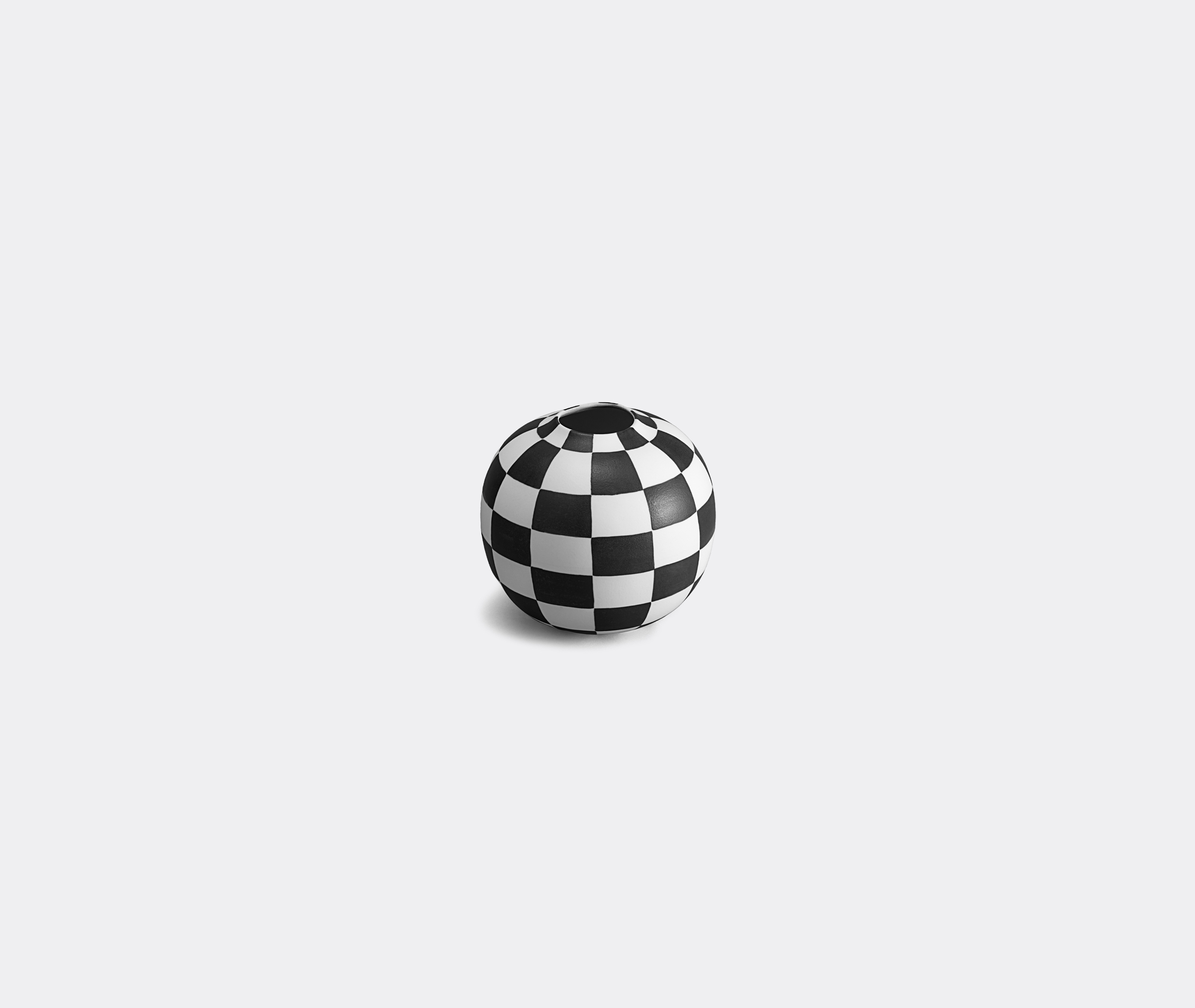 L'objet White Damier Porcelain Vase In Black