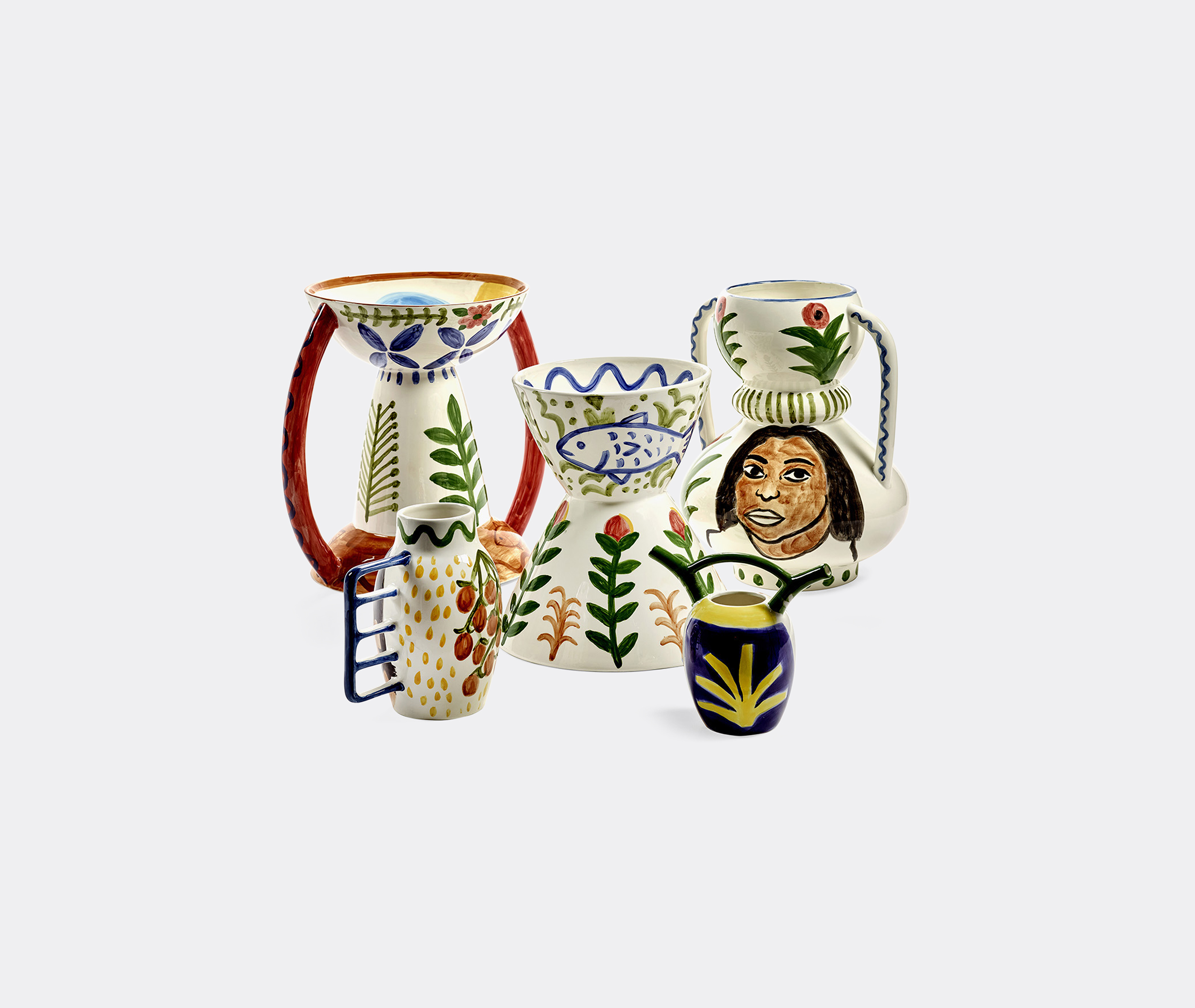 Serax X Shurleey Sapote Santiago De Borja Hand Painted Vase In Neutral