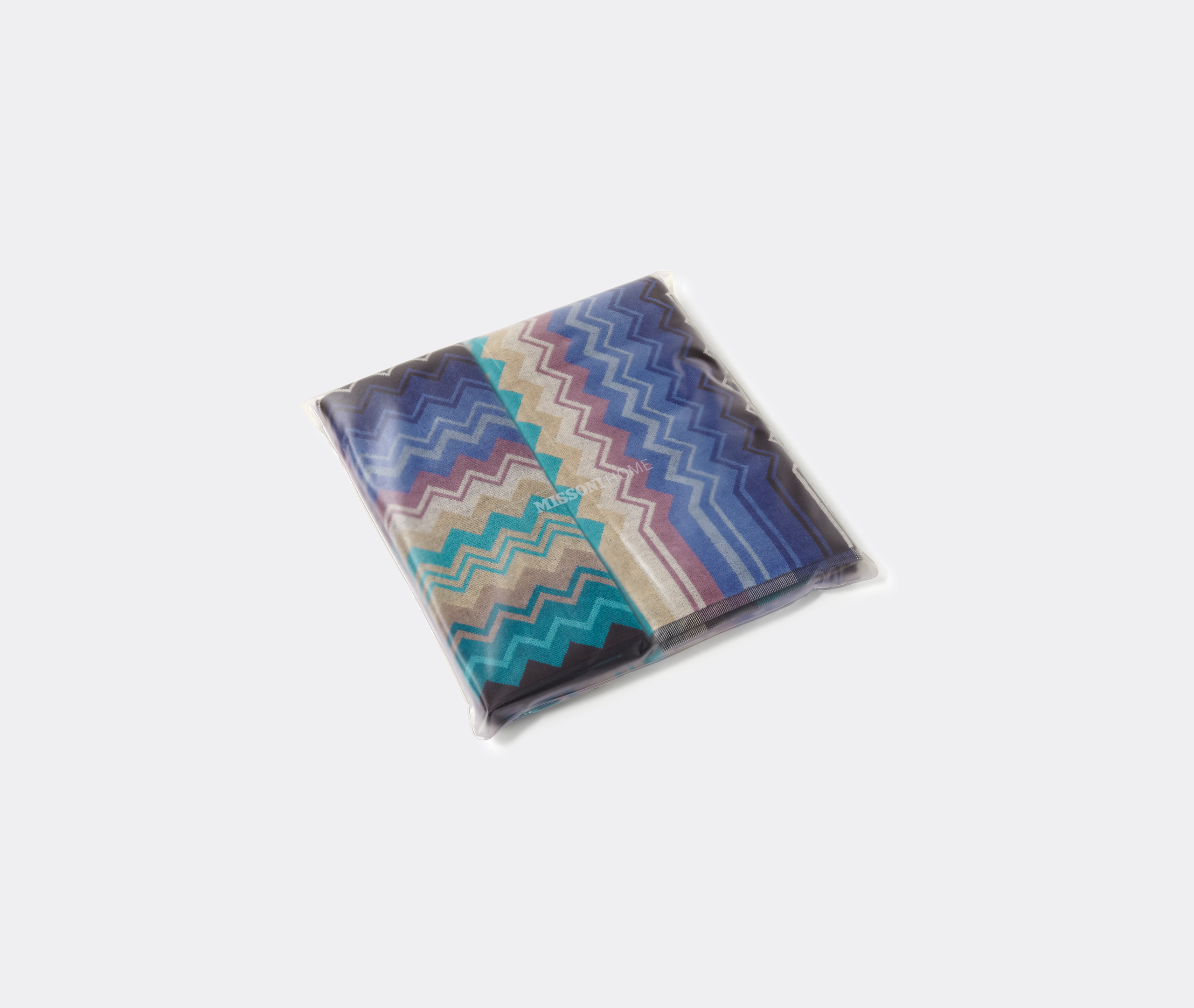 Missoni Zig-zag Print Towel Set In Blue Multicolor