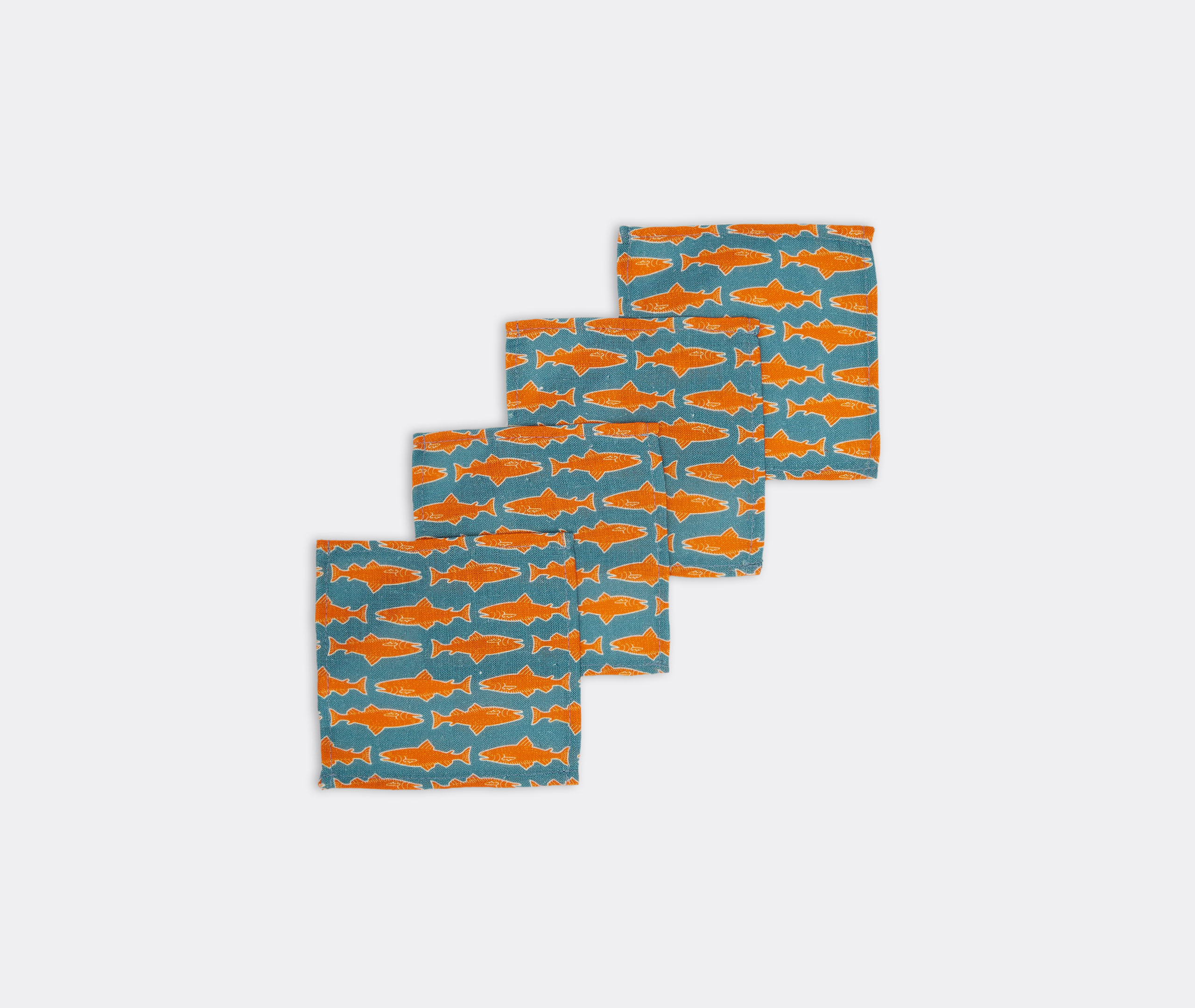 LA DOUBLEJ TABLE LINENS BLUE UNI