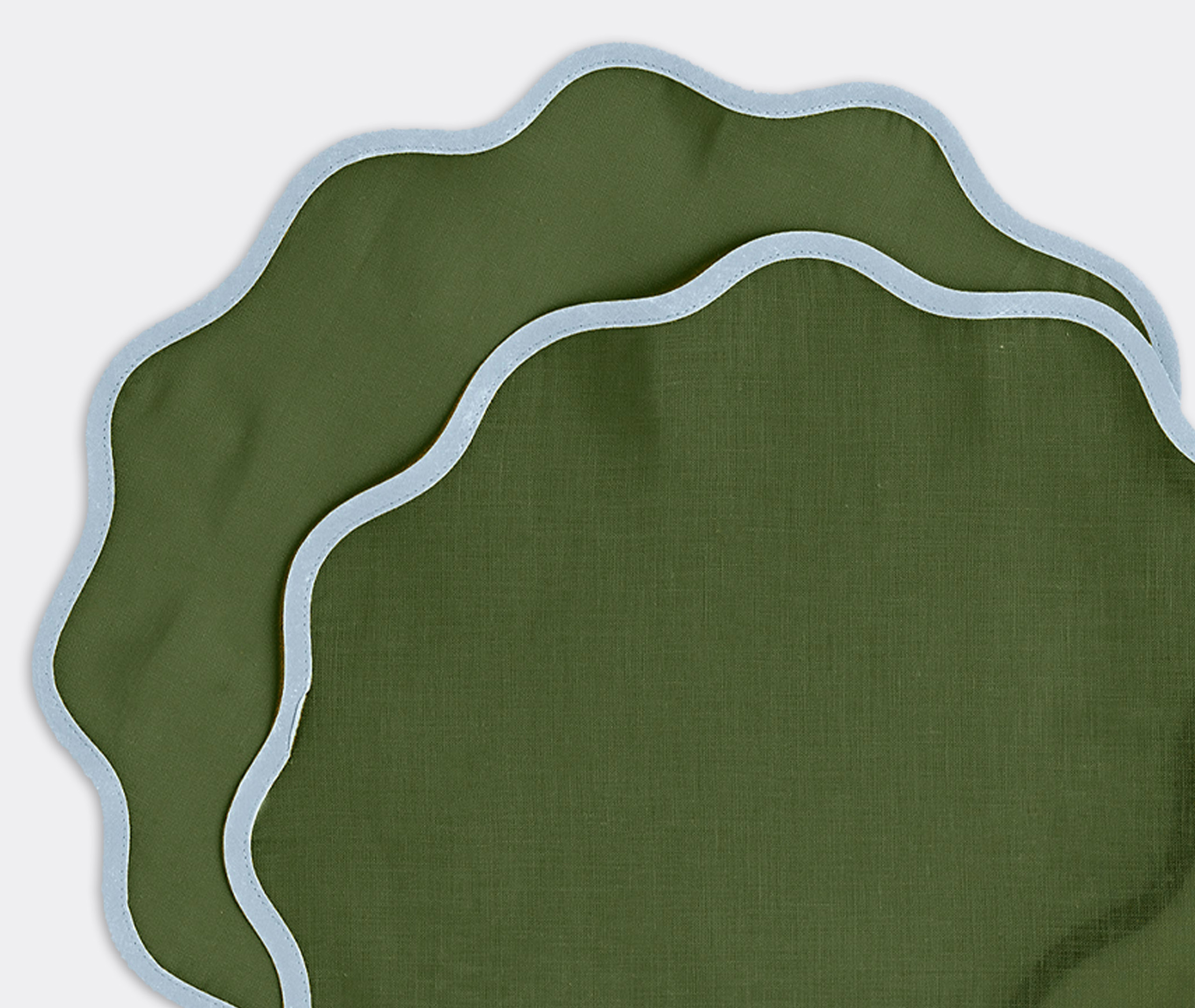 La Doublej Cloud Linen Table Mat Set In Green