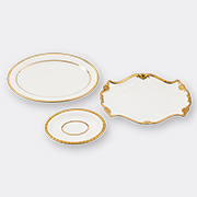 POLSPOTTEN 'golden Finds' Assorted Platter Set, Three Pieces, White -  Serving And Trays White Uni
