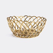 Bitossi Home 'intreccio' Basket, Large -  Tableware Gold Braided Thread Uni