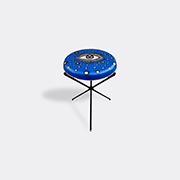 Les-ottomans Hand-painted Iron Stool In Multicolor
