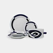 Sargadelos Tableware White&black&blue Uni In White&black&blue