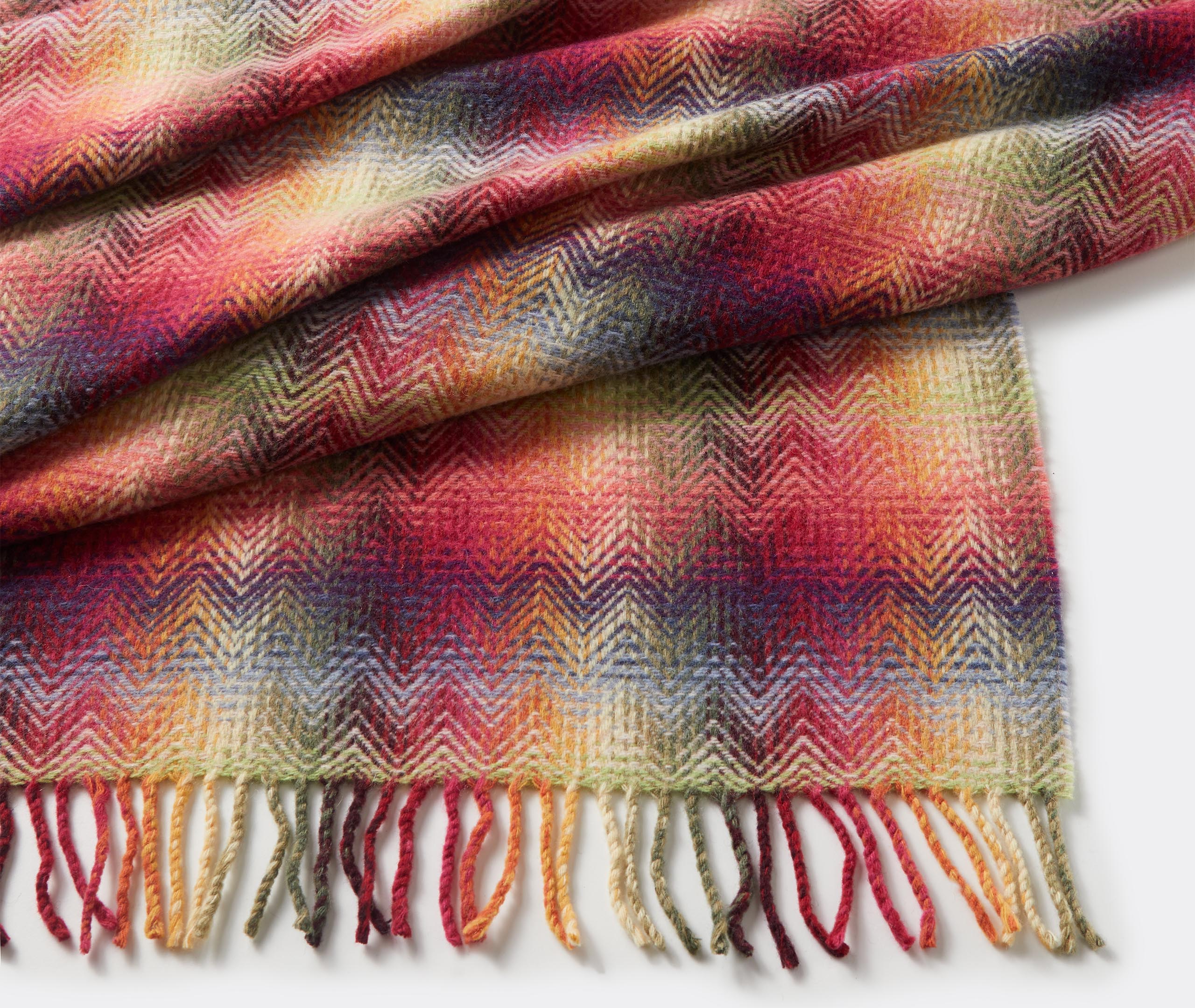 Missoni Montgomery Chevron Pattern Throw In Red Multicolor