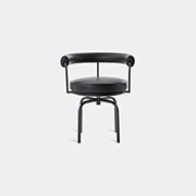 Cassina 'lc7' Swivel Chair, Black Structure -  Seating Black Uni