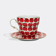 La DoubleJ 'cherries Avorio Big Mama' Cup And Saucer -  Tea And Coffee Ivory Uni