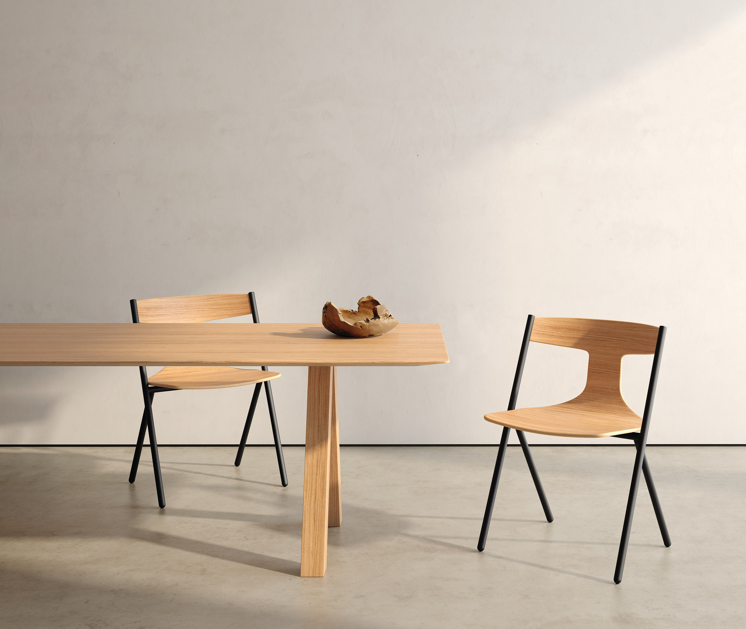 Viccarbe Seating Matt Oak Uni In Matt Oak