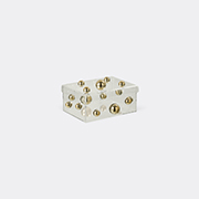 By Gabs 'box Match' Sculpture, Gold -  Organising Gold Uni