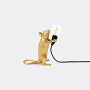 Seletti 'mouse' Lamp Standing, Gold, Uk And Usb Plug -  Lighting Gold Uni