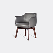 Poltrona Frau 'archibald' Swivel Dining Chair -  Seating Grey Uni