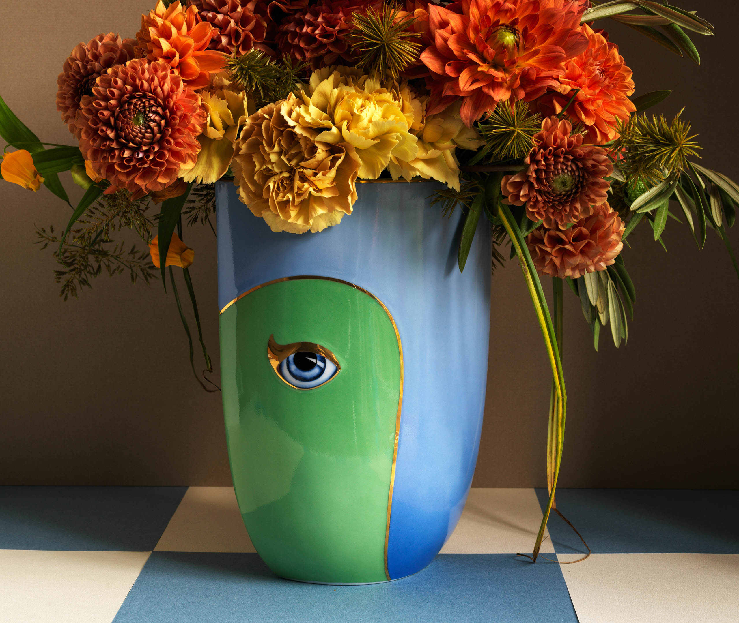 L'objet Lito Vase, Green Blue In Blue And Green