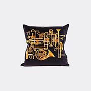 Seletti 'trumpets' Cushion -  Cushions Black/gold Uni