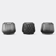 XLBoom 'kuro' Assorted Tealight Holders, Set Of Three, Smoky Gray -  Vases Gray Uni