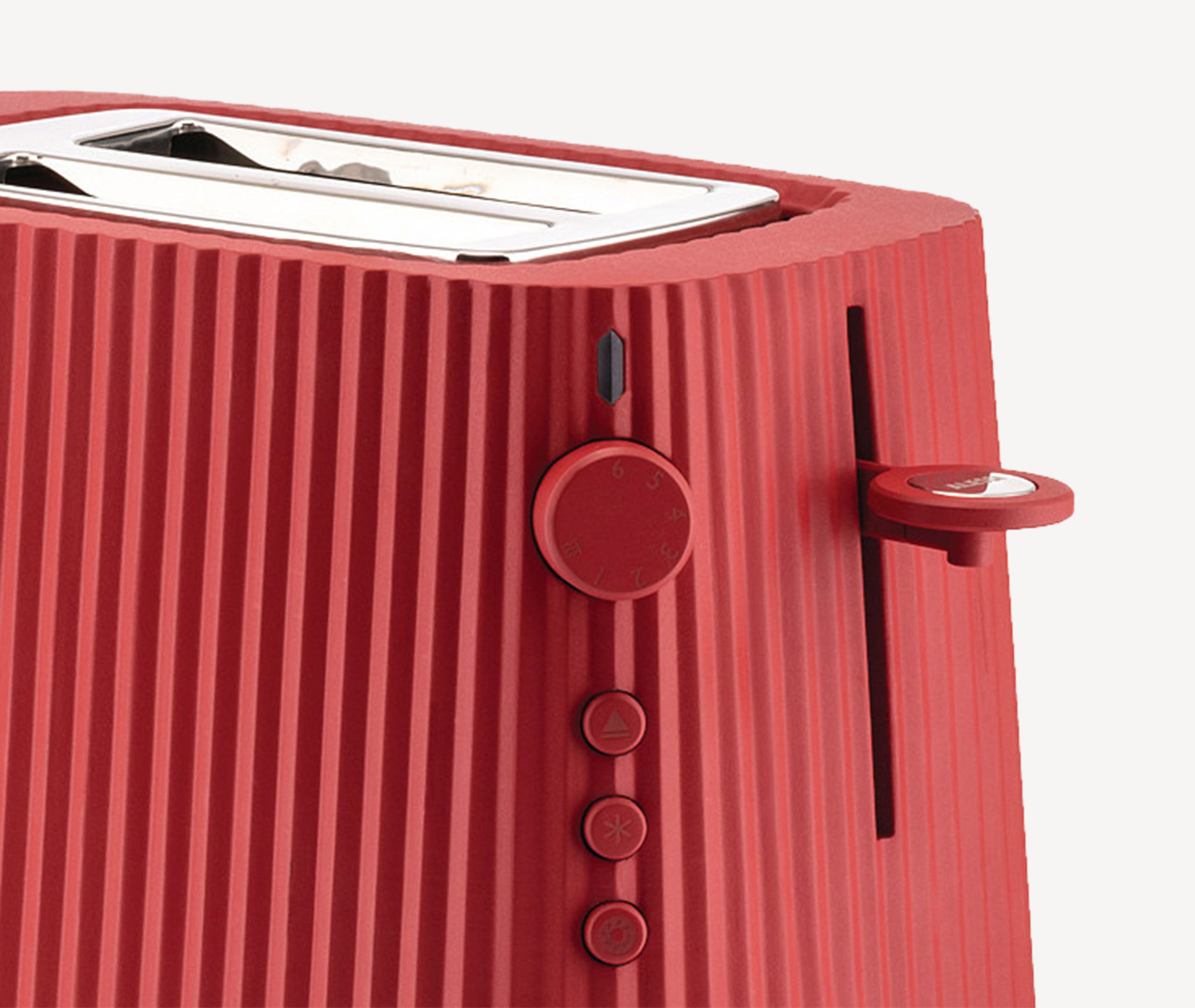 Alessi Plissé Pleated-effect Toaster In Red