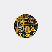 Seletti 'trumpets' Dinner Plate -  Tableware Black/gold Uni