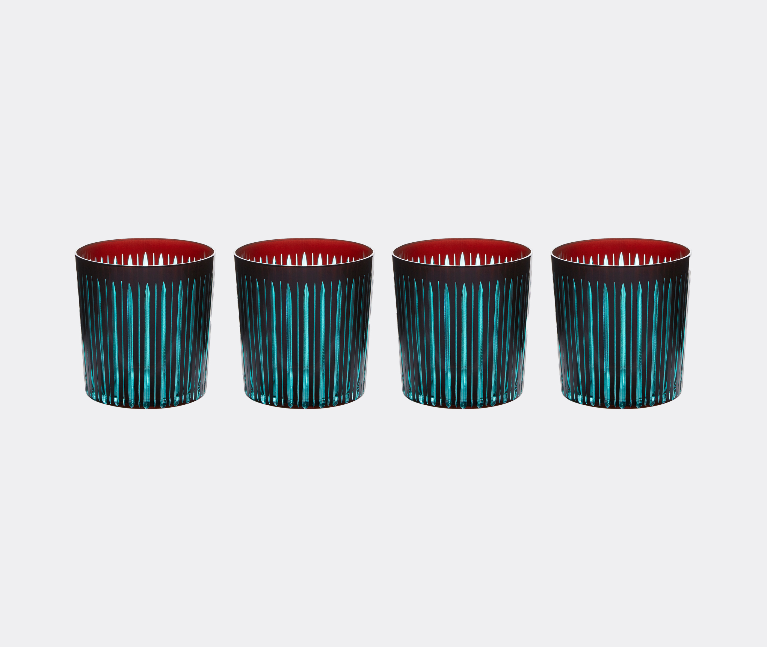 L'objet Prism Double Old-fashioned Glasses, Set Of 4 In Green