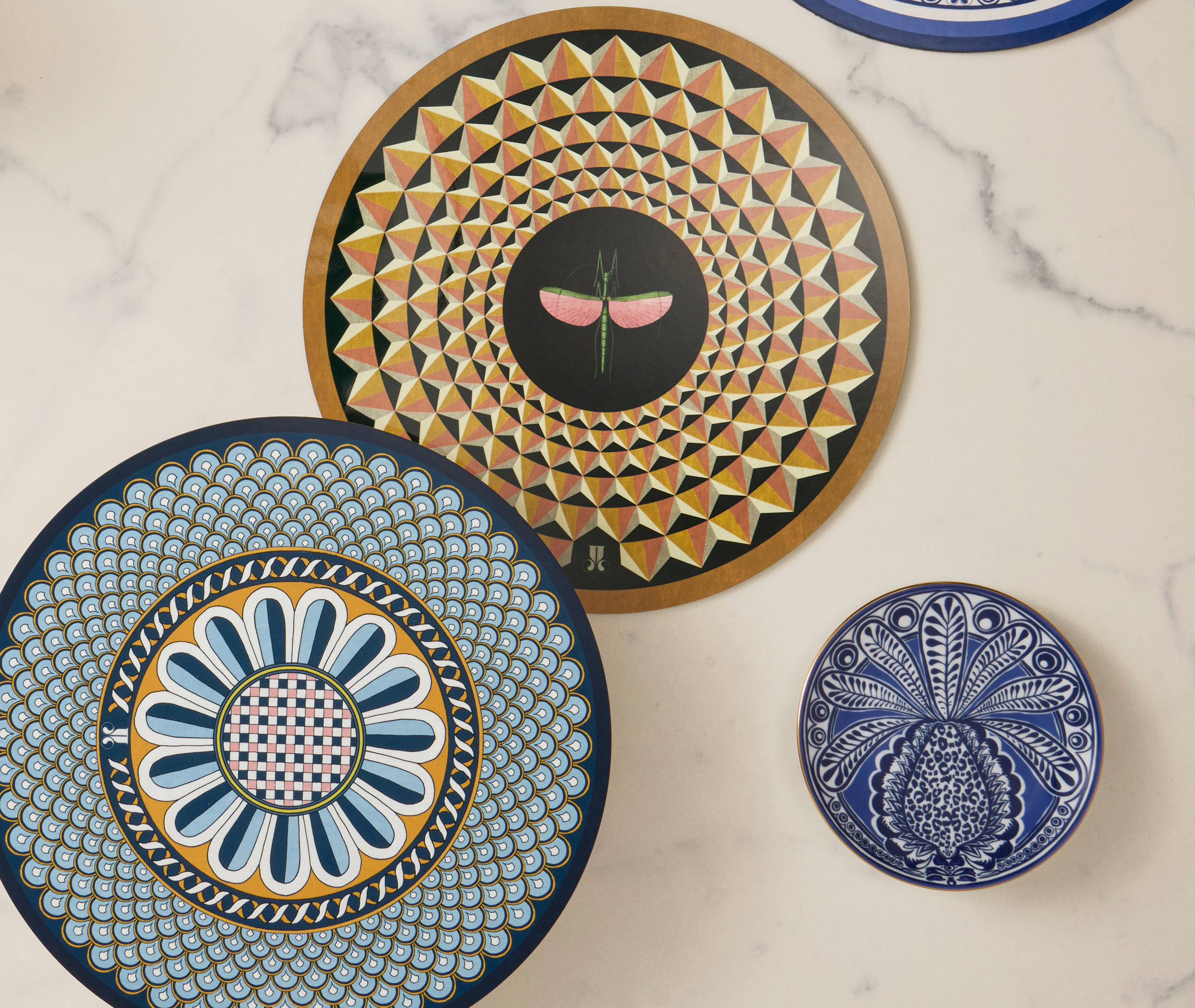 La Doublej Disk Placemats Set Of 2 Napoli In Multi