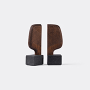 Zanat 'moai' Bookend, Walnut Oil -  Decorative Objects Ivory Uni