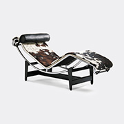 Cassina '4 Chaise Longue À Reglage Continu', Black And White Hairyskin -  Seating Multicolour Uni