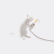 Seletti 'mouse' Lamp Sitting, Eu And Usb Plug -  Lighting White Uni