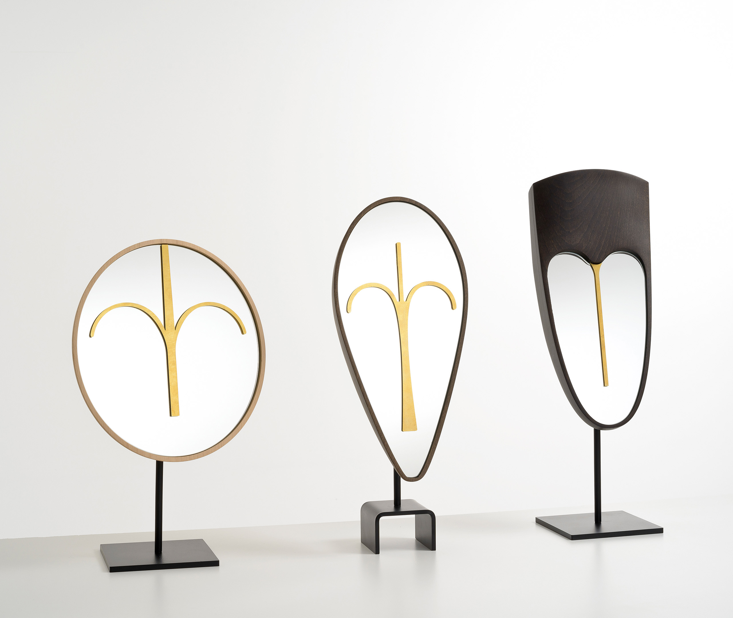 Colé Mirrors And Clocks Walnut In Walnut, Black