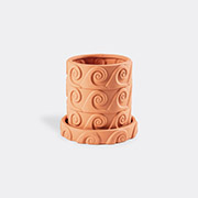 Seletti 'magna Graecia, Onda' Terracotta Vase With Saucer -  Vases Terracotta Uni