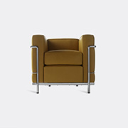 Cassina '2 Fauteuil Grand Confort' Petit Modèle Padded Armchair, Natural Leather -  Seating Beige Uni