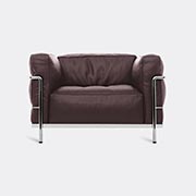 Cassina '3 Fauteuil Grand Confort' Grand Modèle Padded Armchair, Brown Leather -  Seating Brown Uni