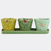 Bordallo Pinheiro 'jardim De Insetos', Set Of Three -  Vases Multicolour Uni