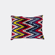 Les-Ottomans Silk Velvet Cushion, Yellow And Blue -  Cushions Multicolor Uni