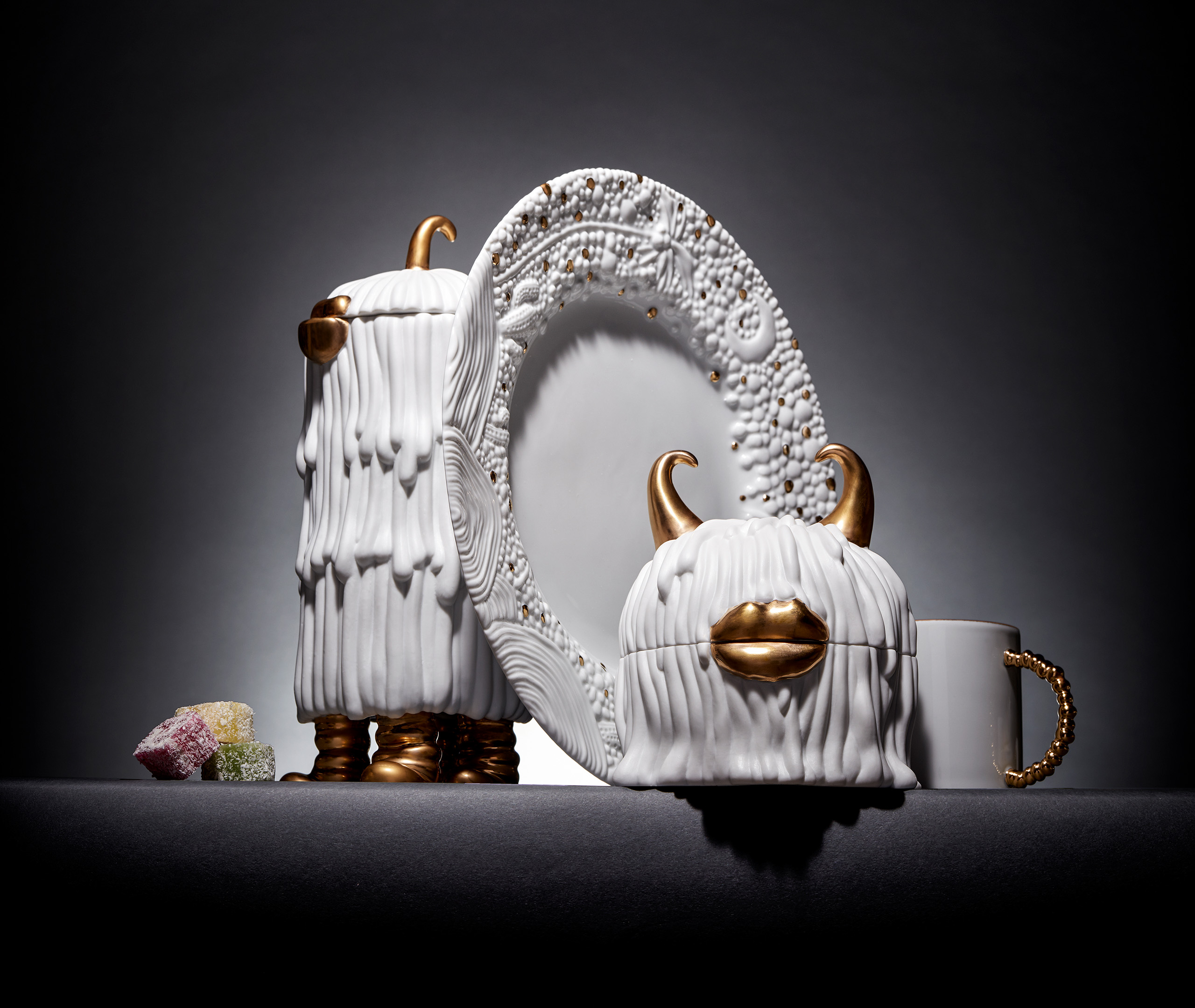 L'objet Tableware White & Gold Uni In White & Gold