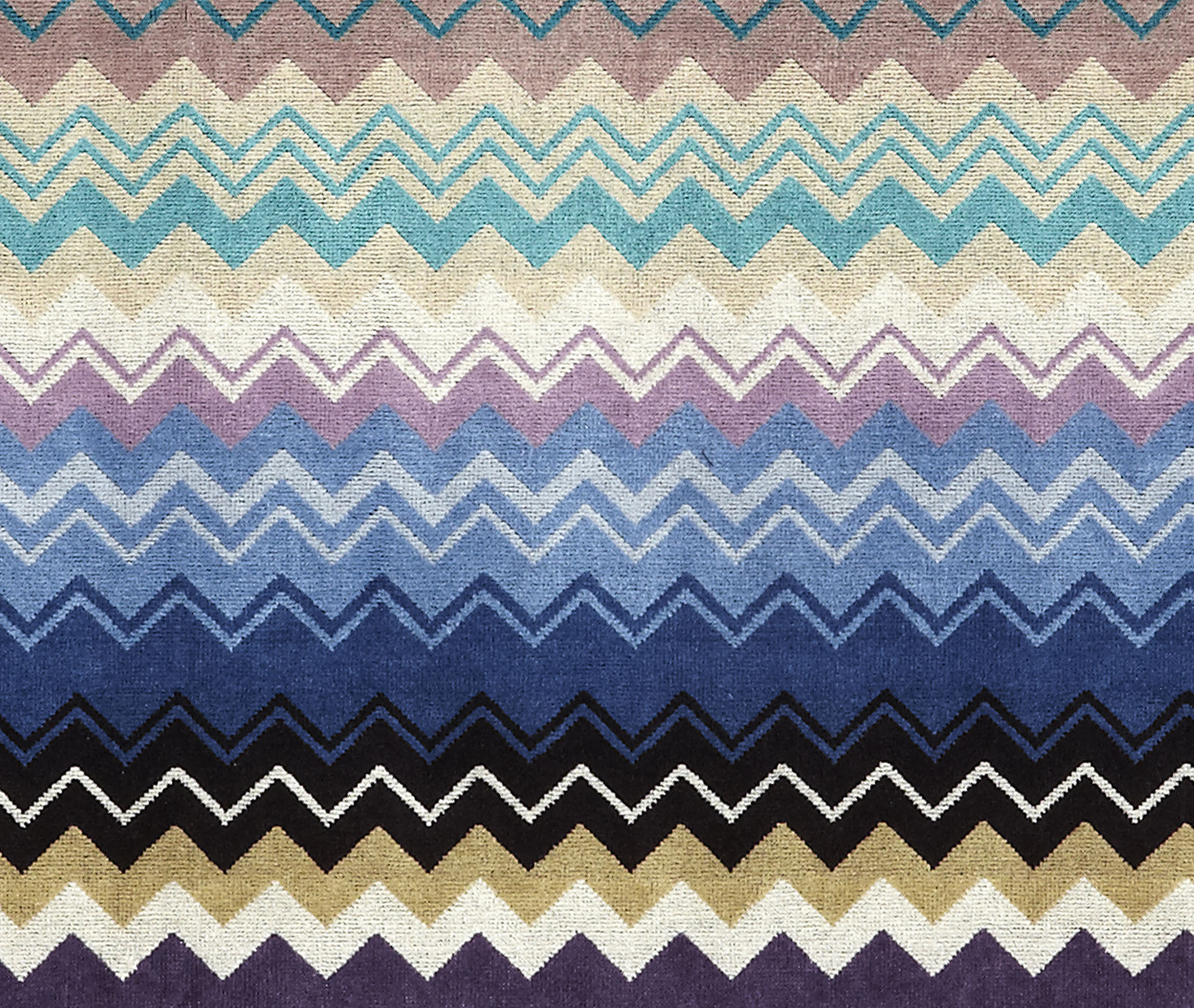 Missoni Zig-zag Print Towel Set In Blue Multicolor