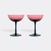 La DoubleJ Champagne Coupe, Set Of Two, Violet -  Glassware Purple Uni