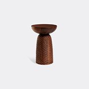 Zanat 'nera' Stool, Carved Base, Walnut -  Seating Walnut Uni